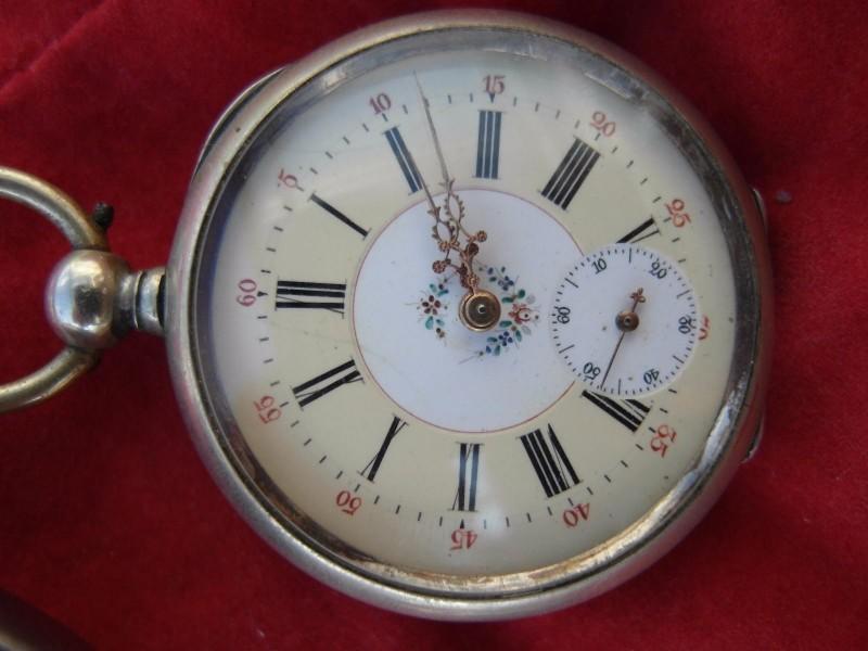 Uhr, Taschenuhr, Victoria mit Schlüssel Depose und passender Schutzhülle, versilbert #8026