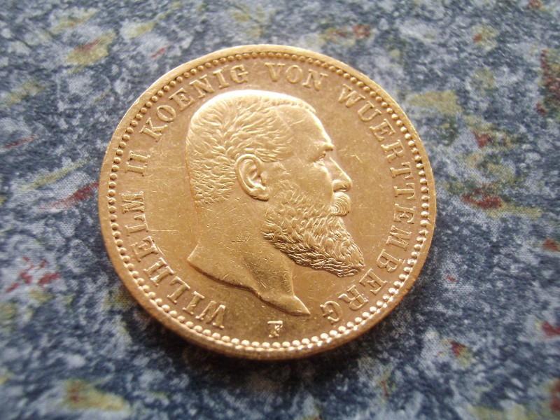 Münze 20 Mark Gold Deutsches Reich 1897, Württemberg, Wilhelm II König #3128 2405