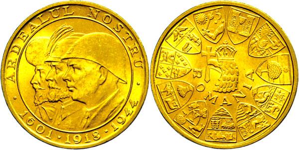 Münze 20 Lei, Rumänien 1944, Silber 900 #3154