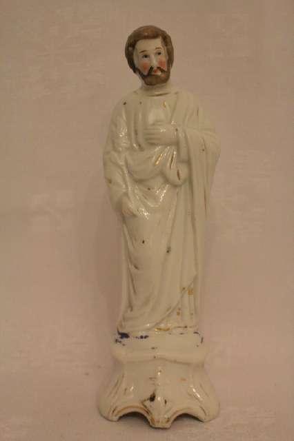 Skulptur, Statue, Figur Heiliger aus Porzellan, antik #1535