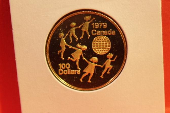 Münze 100 Dollar Canada, Gold pp, 1979, 27mm #3199 0424