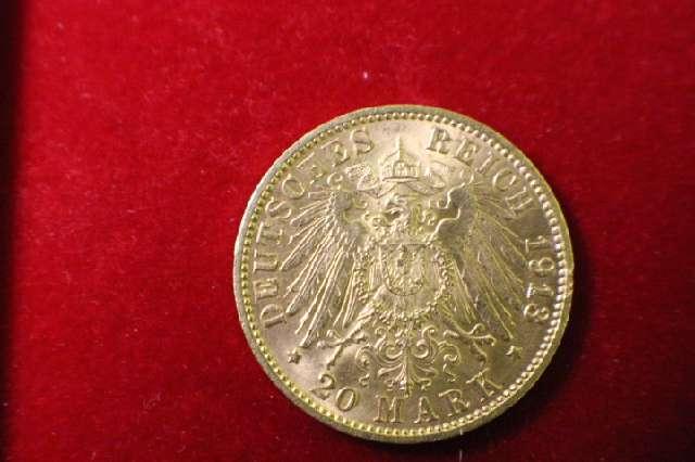 Münze 20 Mark, Gold Münze, FREIE UND HANSESTADT HAMBURG 1913 #3074  2404