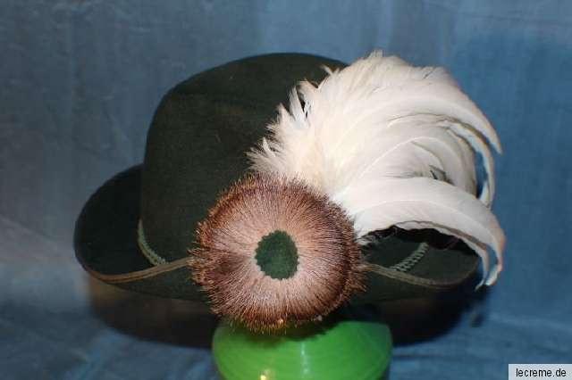 Hut, Jäger Designer Damen Hut grün, Trachtenhut mit Feder, Kult #4350