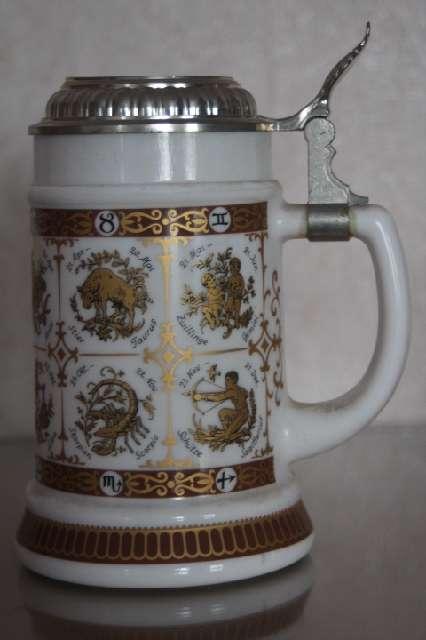 Krug, Bierkrug, Bierglas, Seidel, Maßkrug mit Deckel, 0,5 Liter #6060