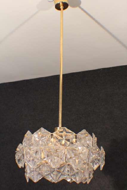Deckenlampe, Designerlampe, Messing mit Kristalllüster #1153