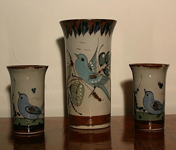 Vase, Blumenvase, Standvase, Set mit 3 Stck, Mexico Handarbeit, Ton, Keramik, Ambiente, Deko #1597
