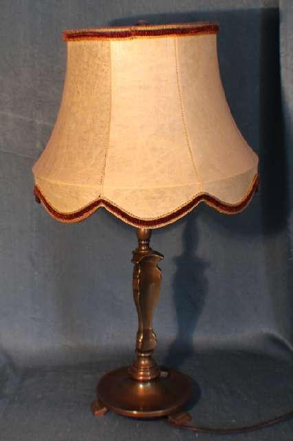 Tischlampe, Barock, mit Lampenschirm, Messing #1503