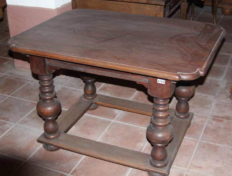 Tisch Eiche mit Schublade 111x85 Barock Röhntisch Gründerzeit #2140