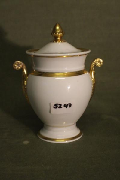 Porzellan Dose Urne Pokal Emphore vergoldet Dekor Empire #5247