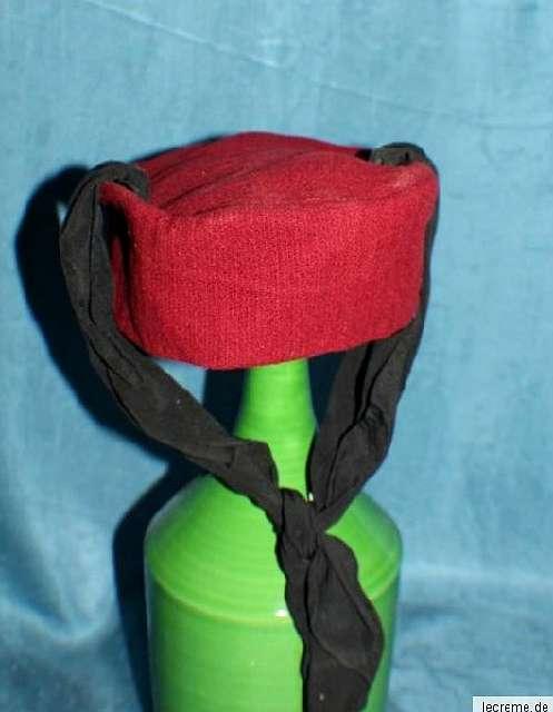 Hut, Damen Designer Hut rot, Vintage mit Schal #4320