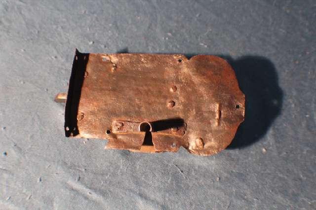 Schrankschloss mit Schlüssel, Barock, Dornmaß 80mm, 18. Jh. #4687