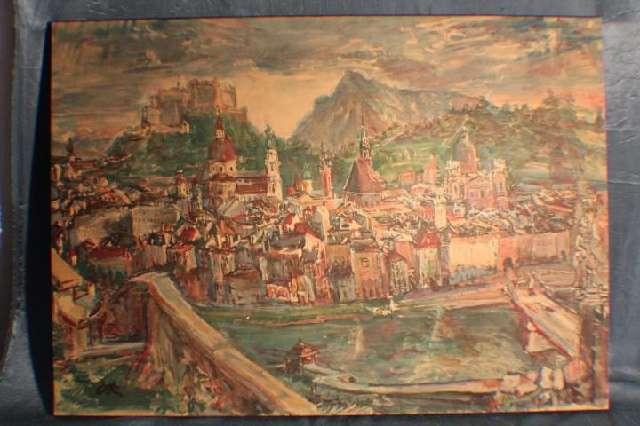 Bild, Salzburg, Kunstdruck um 20. Jh. signiert #5201